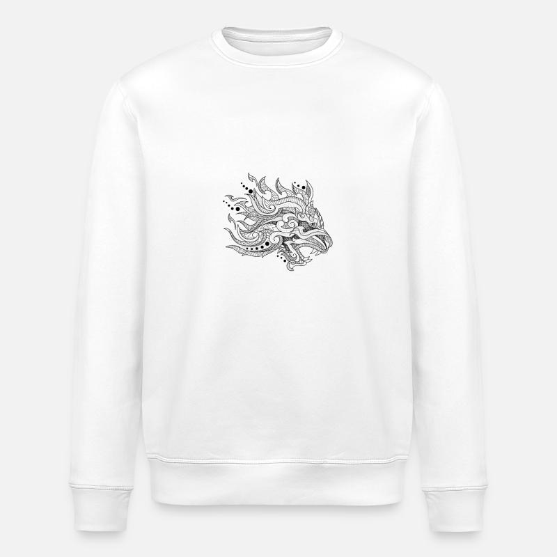 dragon dessiné à la main - Sweat bio ROLLER Stanley/Stella Unisexe - blanc