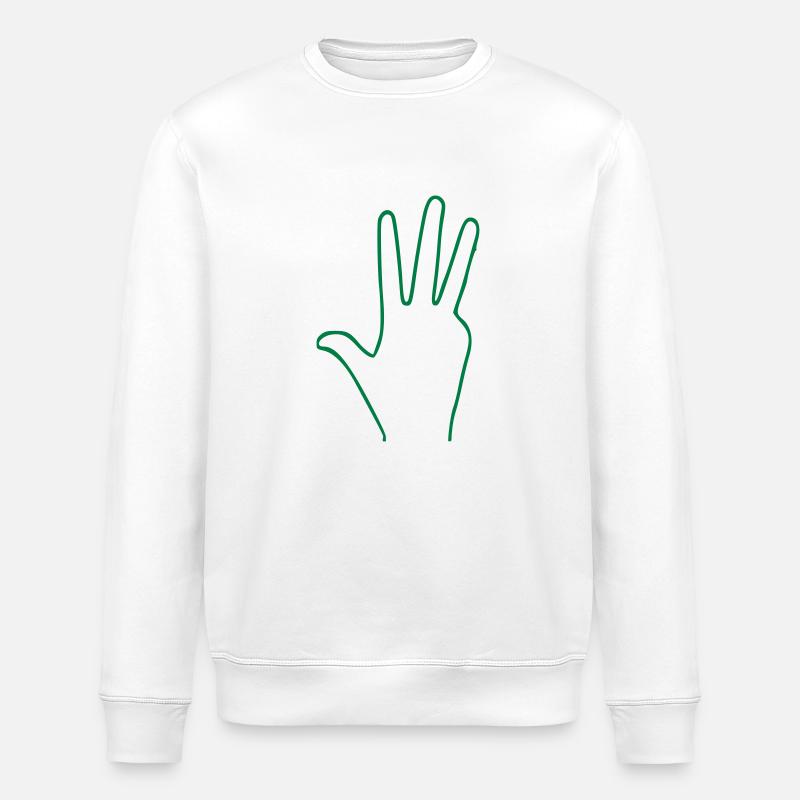Hand Finger 4 - Stanley/Stella Unisex Bio-Sweatshirt ROLLER - Weiß