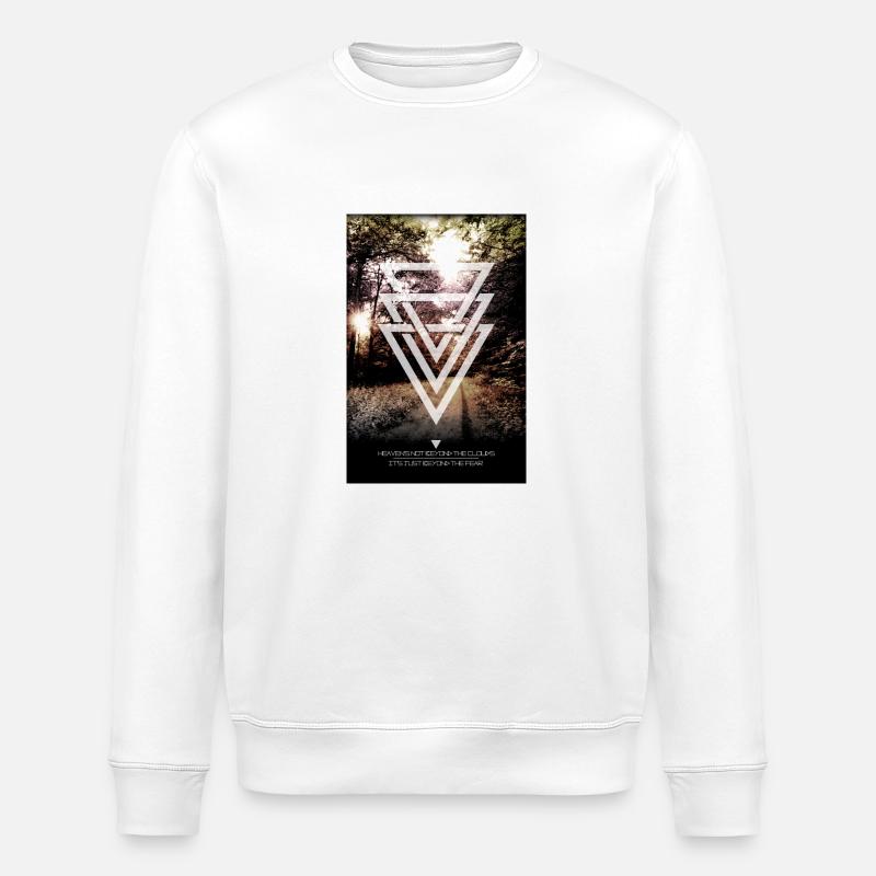 mystic forest triangles - Stanley/Stella ROLLER Unisex Organic Sweatshirt - white