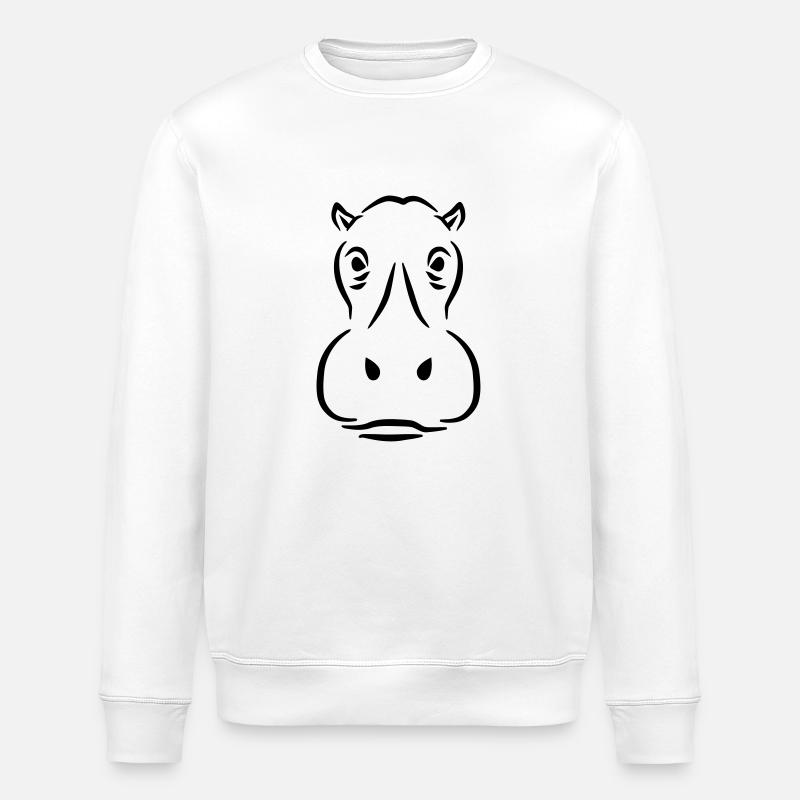 Hippopotame - Sweat bio ROLLER Stanley/Stella Unisexe - blanc