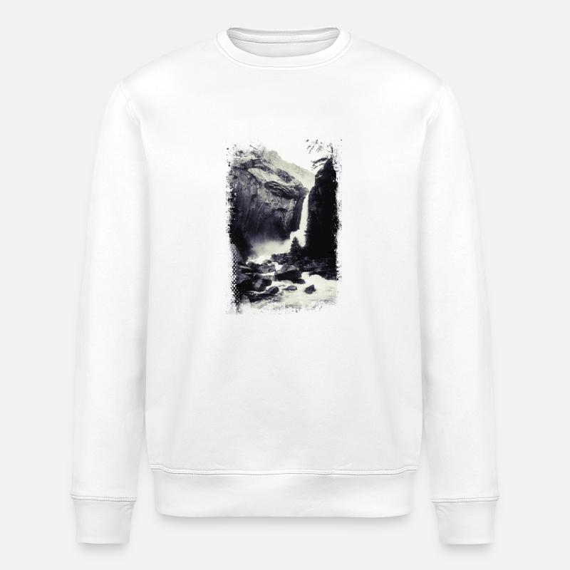 Wasserfall in der Wildnis - Stanley/Stella Unisex Bio-Sweatshirt ROLLER - Weiß