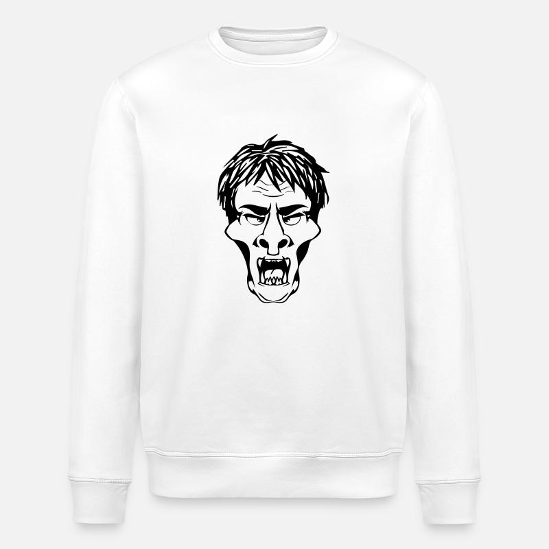 visage d'horreur - Sweat bio ROLLER Stanley/Stella Unisexe - blanc