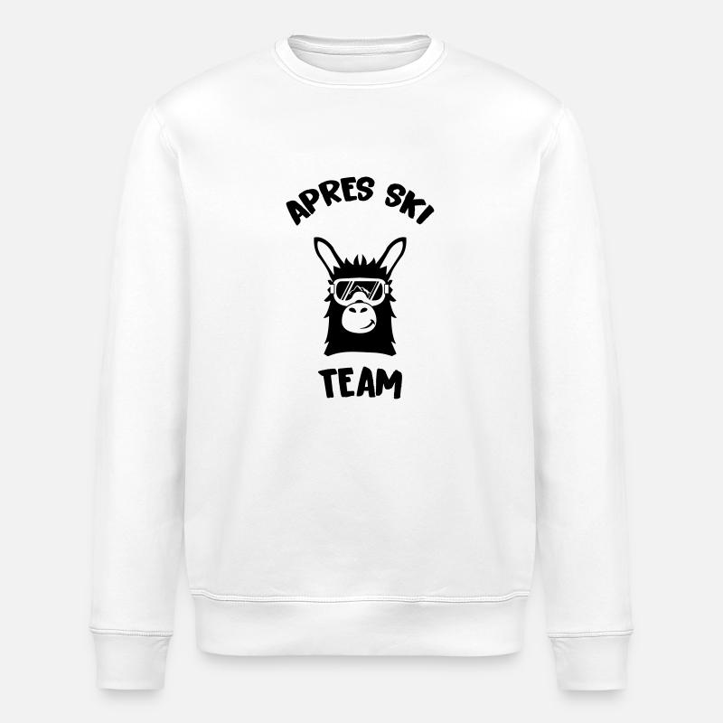 apres_ski_lama_01 - Stanley/Stella Unisex Bio-Sweatshirt ROLLER - Weiß