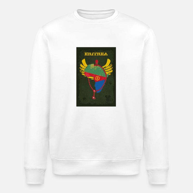 Eritrea-plakat - Stanley/Stella ROLLER økologisk unisex-sweatshirt - hvit