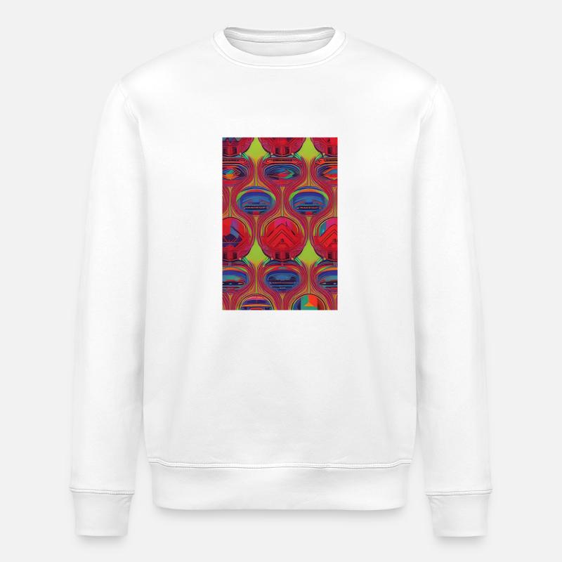 Retro Pattern - Stanley/Stella ROLLER Unisex Organic Sweatshirt - white
