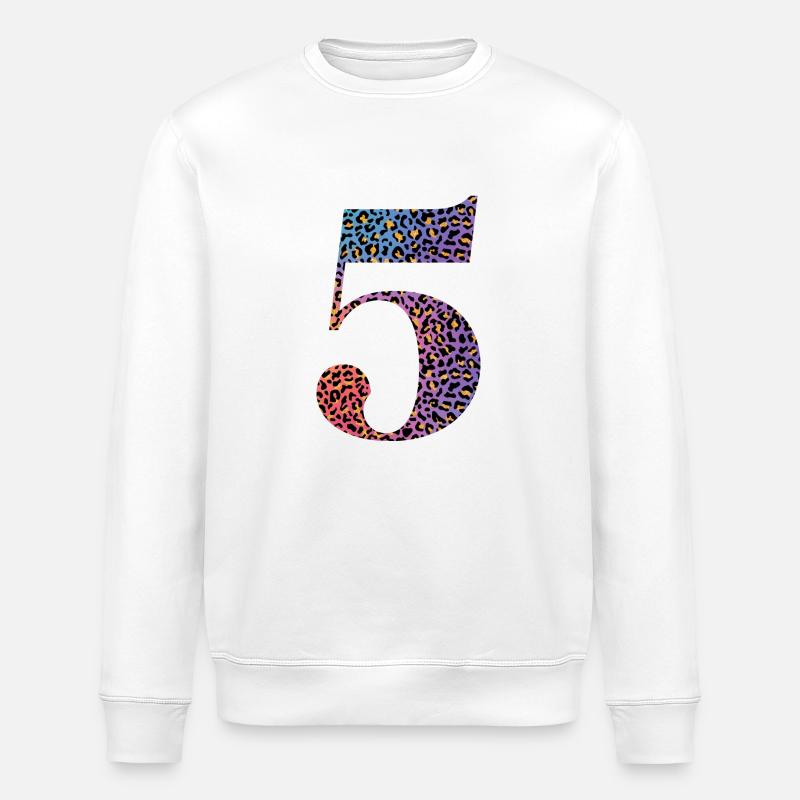 5e anniversaire léopard - Sweat bio ROLLER Stanley/Stella Unisexe - blanc