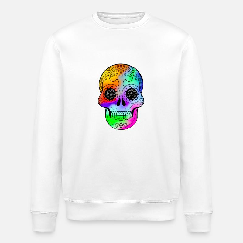 Crâne d’unité - Sweat bio ROLLER Stanley/Stella Unisexe - blanc