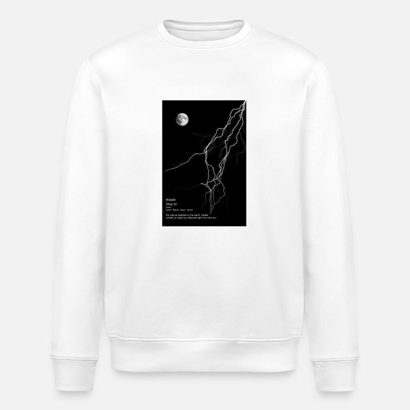 Moon with Lightning - Stanley/Stella Unisex Bio-Sweatshirt ROLLER - Weiß
