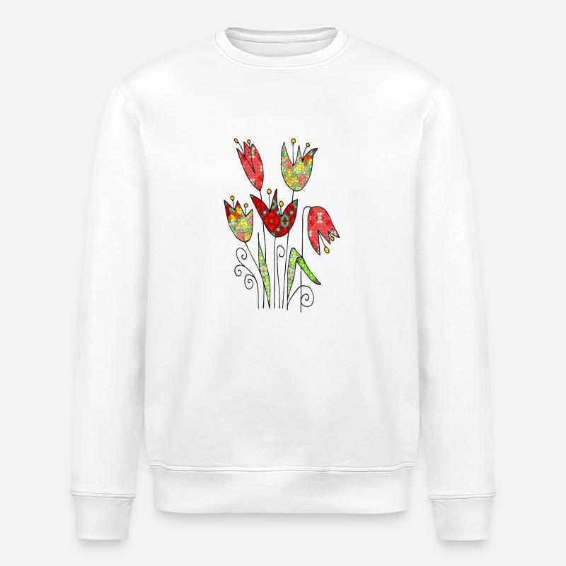 Blumen - Stanley/Stella Unisex Bio-Sweatshirt ROLLER - Weiß