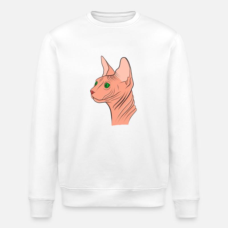 Sphynx Katze - Stanley/Stella Unisex Bio-Sweatshirt ROLLER - Weiß