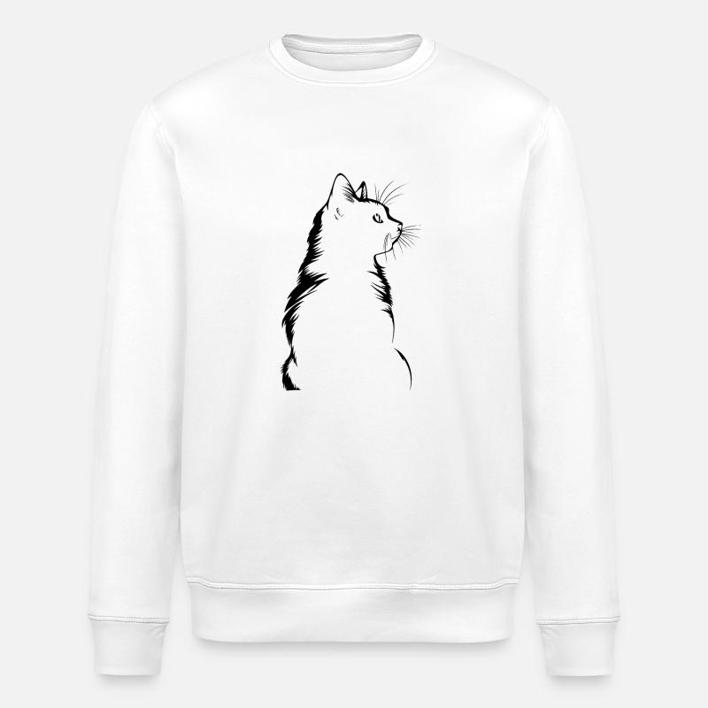 Katze, katzenmotiv - Stanley/Stella Unisex Bio-Sweatshirt ROLLER - Weiß
