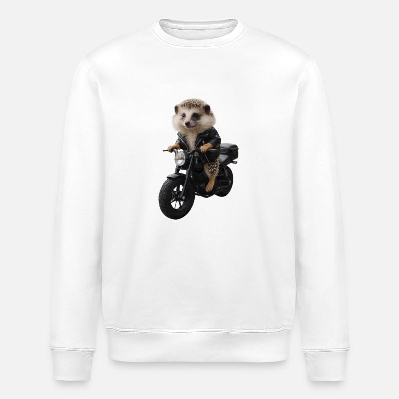 Hérisson motard - Sweat bio ROLLER Stanley/Stella Unisexe - blanc