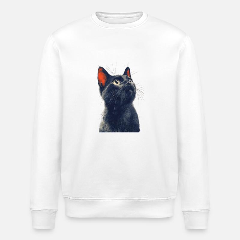 Chat noir - Sweat bio ROLLER Stanley/Stella Unisexe - blanc
