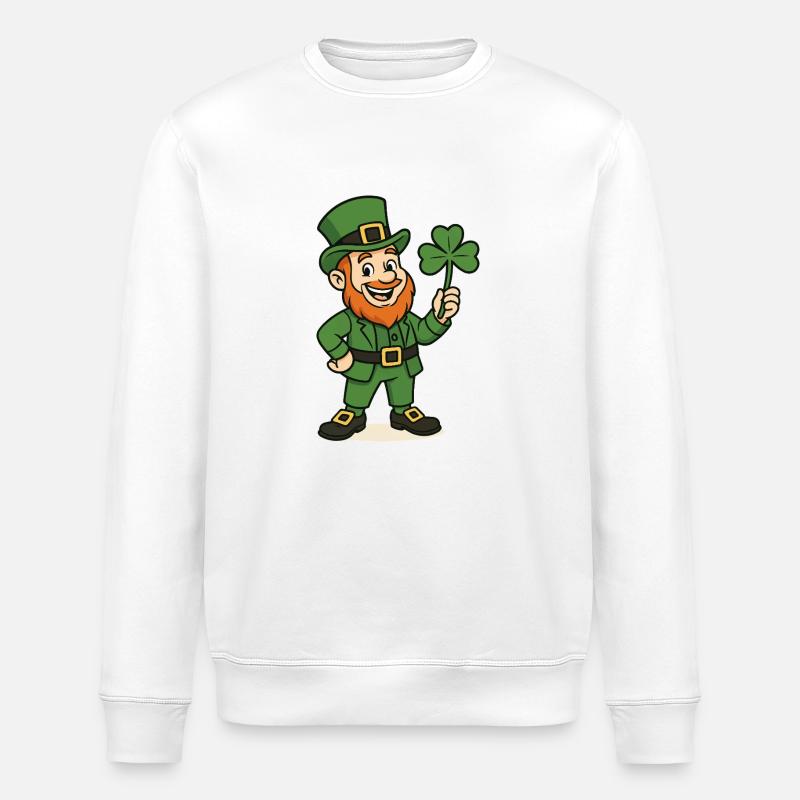 Leprechaun Kleeblatt - Stanley/Stella Unisex Bio-Sweatshirt ROLLER - Weiß