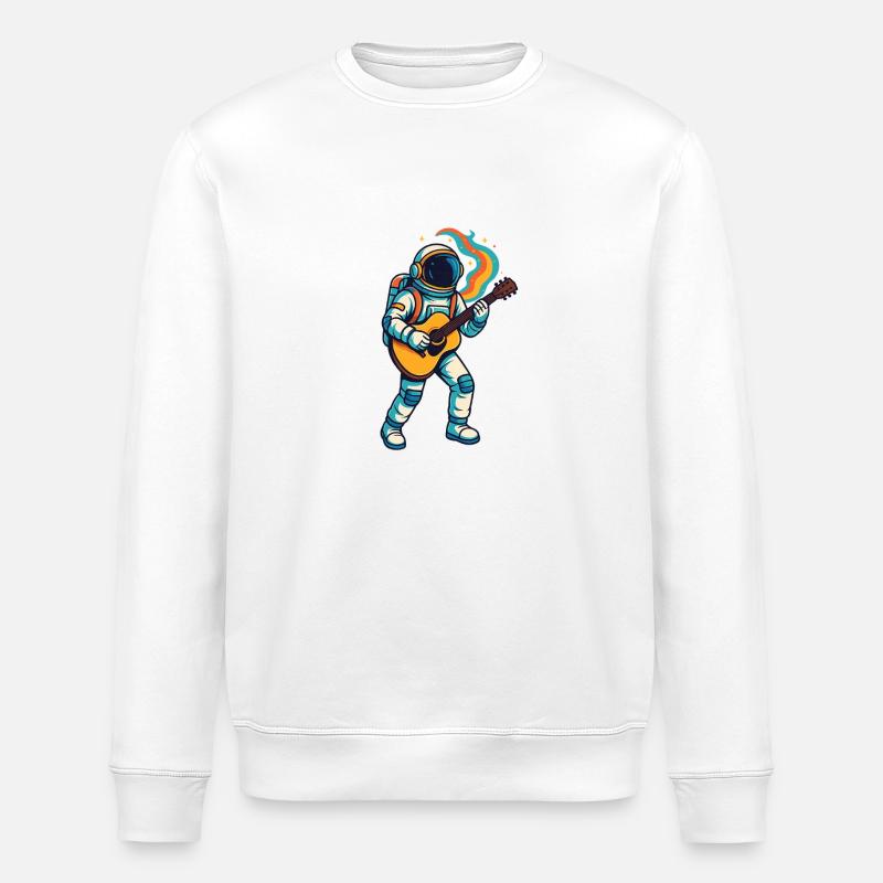 Cosmic Jam – Astronaut Rockt - Stanley/Stella Unisex Bio-Sweatshirt ROLLER - Weiß