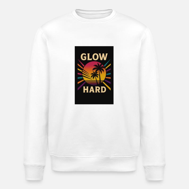 QEDSW GLOW HARD - Stanley/Stella Unisex Bio-Sweatshirt ROLLER - Weiß