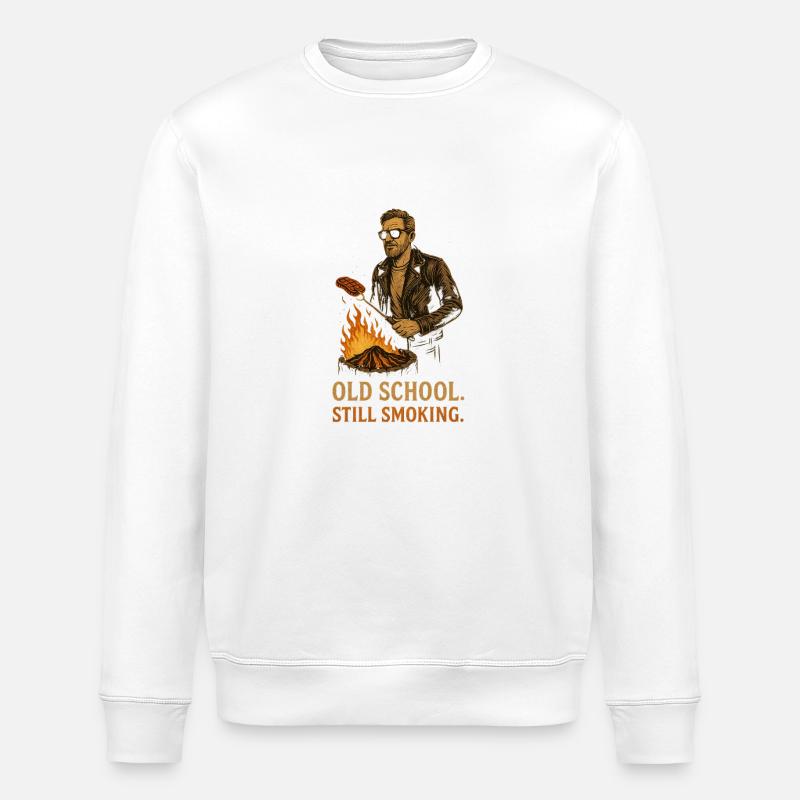 Old School. Still Smoking - Stanley/Stella Unisex Bio-Sweatshirt ROLLER - Weiß