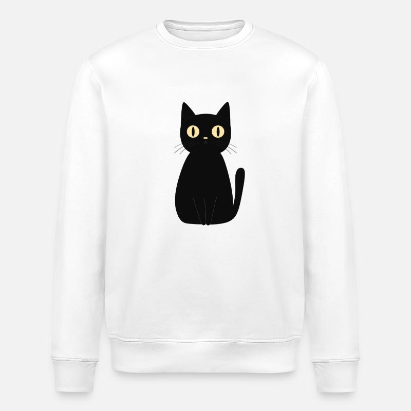 süße schwarze Katze - Stanley/Stella Unisex Bio-Sweatshirt ROLLER - Weiß