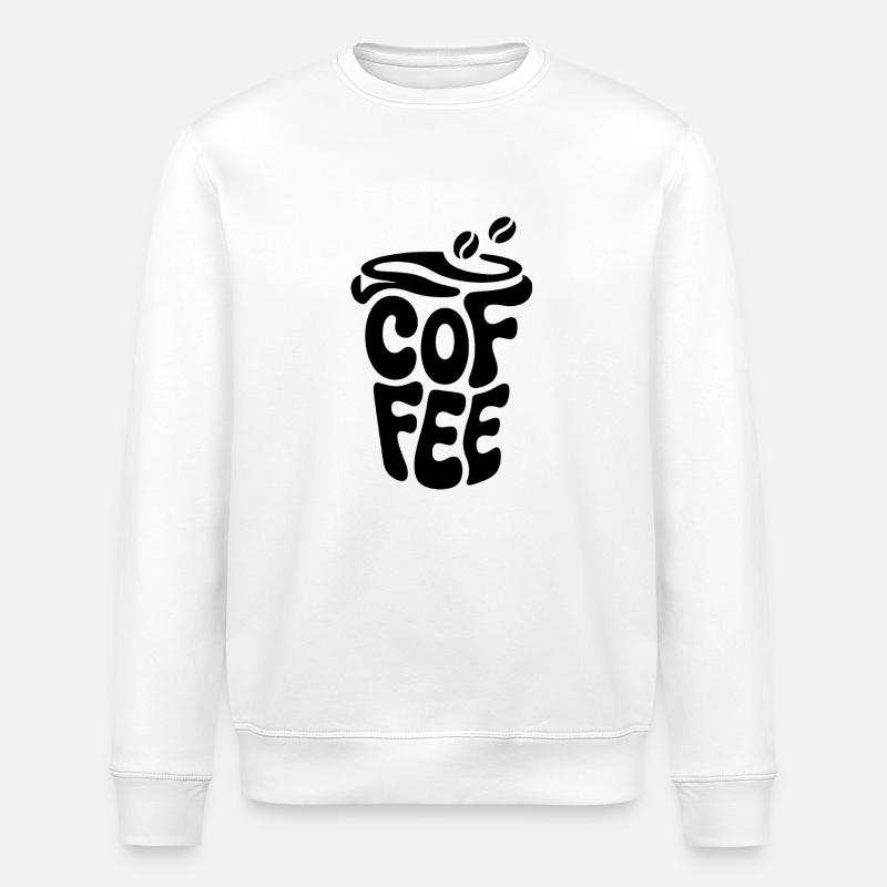Coffee - Cool Café Logo - Stanley/Stella ROLLER Unisex Organic Sweatshirt - white