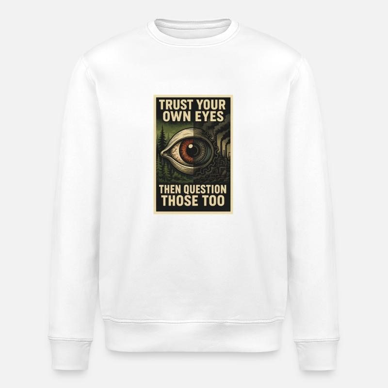 question everything! - Stanley/Stella ROLLER Unisex Organic Sweatshirt - white