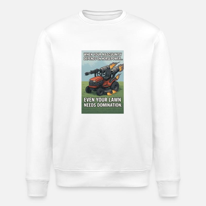lawn needs domination? - Stanley/Stella ROLLER Unisex Organic Sweatshirt - white