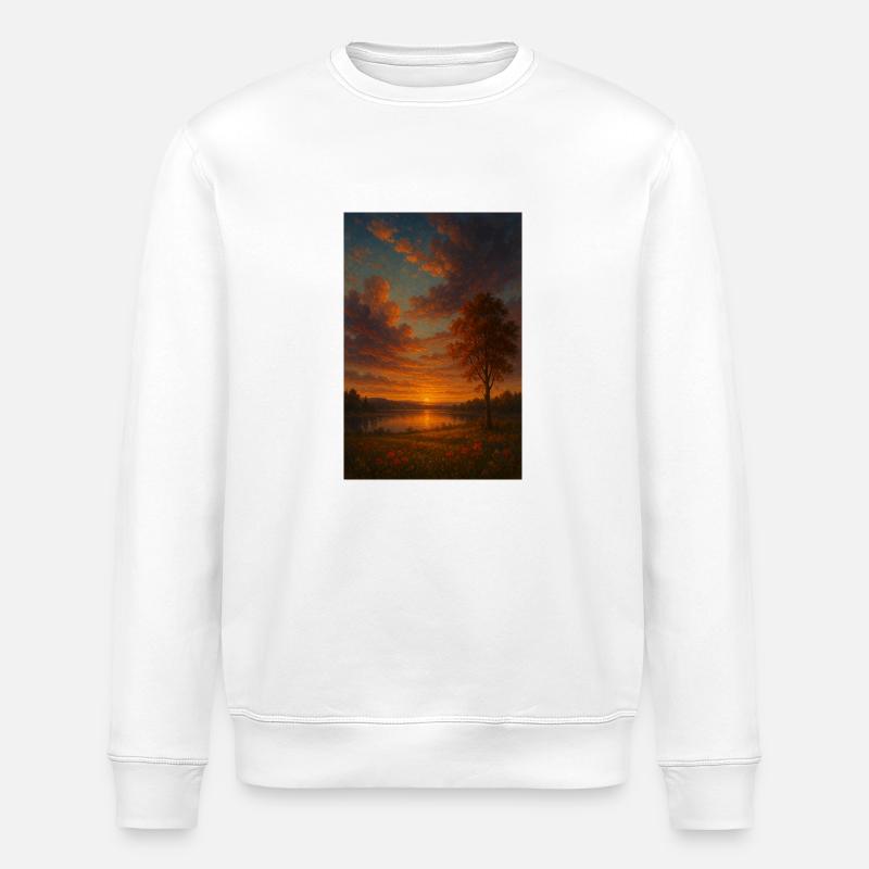 Coucher de soleil - Sweat bio ROLLER Stanley/Stella Unisexe - blanc