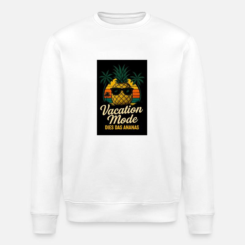 vacation mode Ananas - Stanley/Stella Unisex Bio-Sweatshirt ROLLER - Weiß