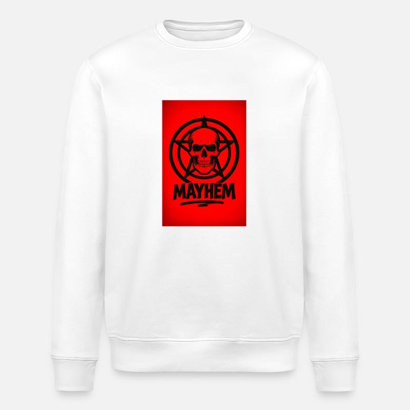 Mayhem Letters&Skull Logo - Stanley/Stella Unisex Bio-Sweatshirt ROLLER - Weiß