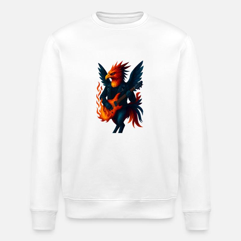 WPAP Style Animals - Guitariste Phoenix - Sweat bio ROLLER Stanley/Stella Unisexe - blanc