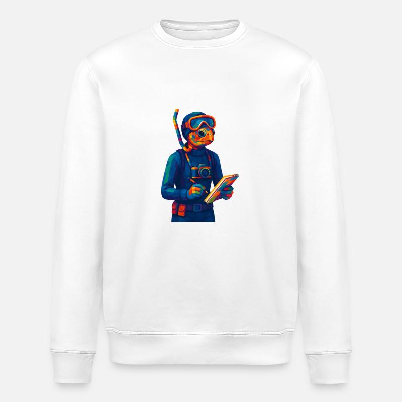 WPAP Polygon Stil Tiere - Meeresbiologin - Stanley/Stella Unisex Bio-Sweatshirt ROLLER - Weiß