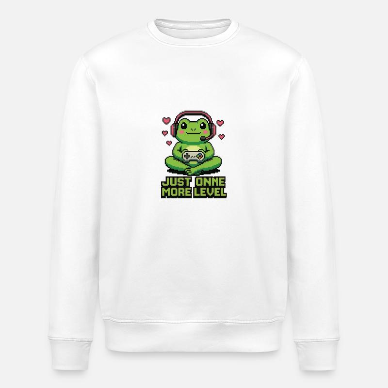 Grenouille pixel - Sweat bio ROLLER Stanley/Stella Unisexe - blanc