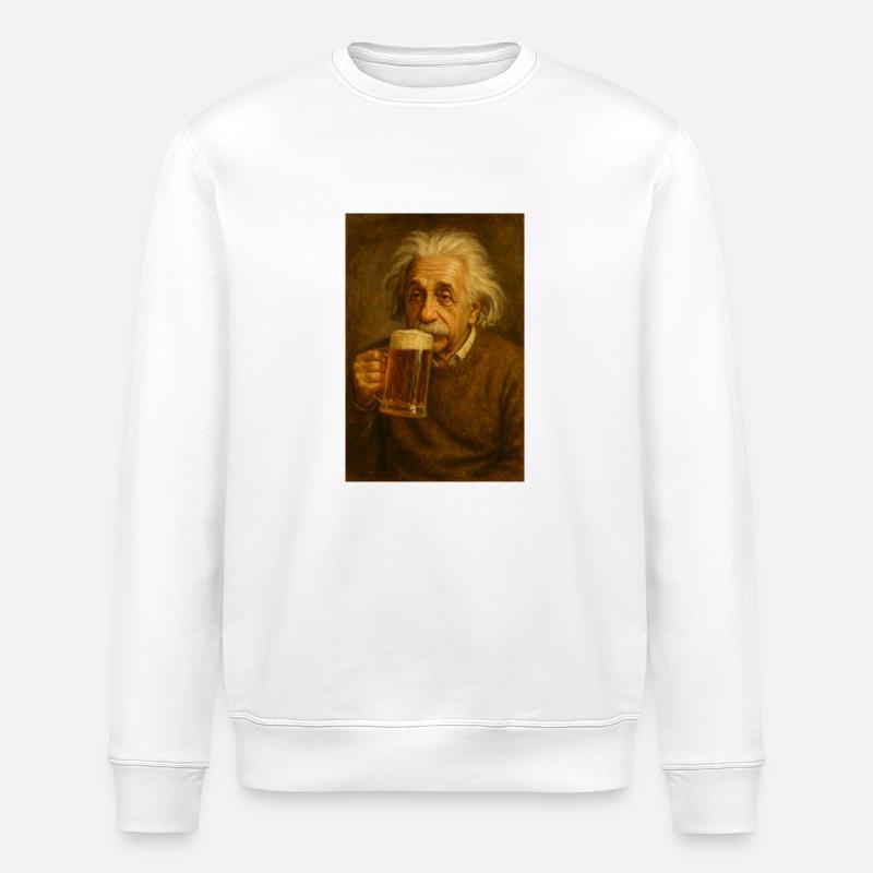Einstein + Bier - Stanley/Stella Unisex Bio-Sweatshirt ROLLER - Weiß