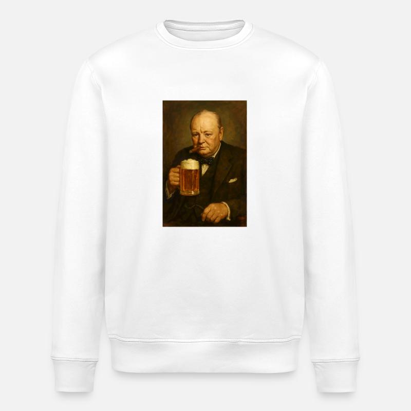 Churchill + Bier + Zigarre - Stanley/Stella Unisex Bio-Sweatshirt ROLLER - Weiß
