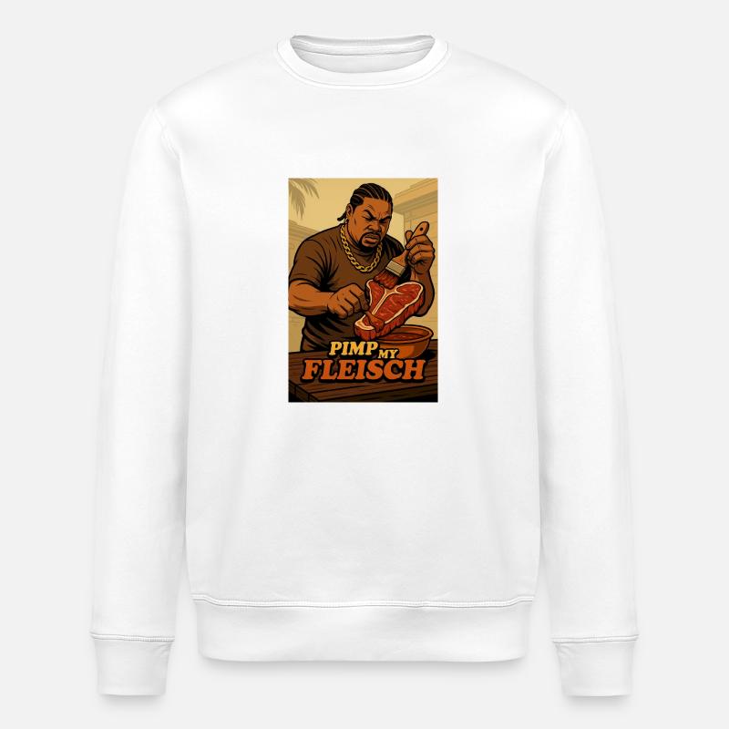 Pimp my Fleisch - Stanley/Stella Unisex Bio-Sweatshirt ROLLER - Weiß