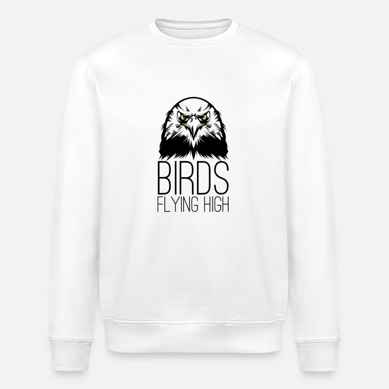 Oiseaux volant haut - Sweat bio ROLLER Stanley/Stella Unisexe - blanc