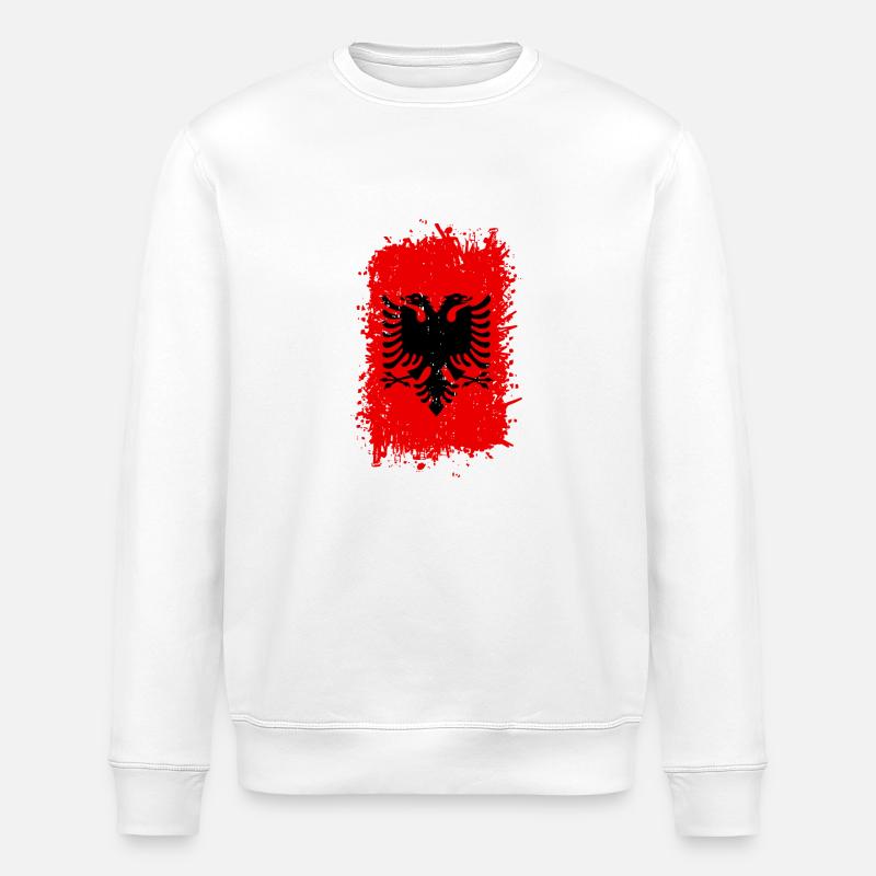 Albanien - Stanley/Stella Unisex Bio-Sweatshirt ROLLER - Weiß