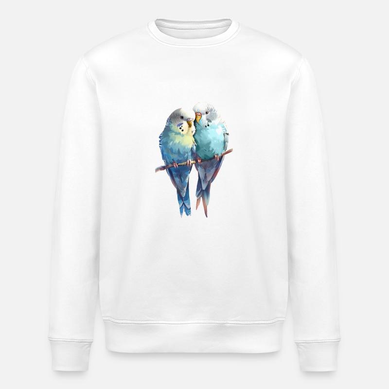 Paire de perruches - Sweat bio ROLLER Stanley/Stella Unisexe - blanc