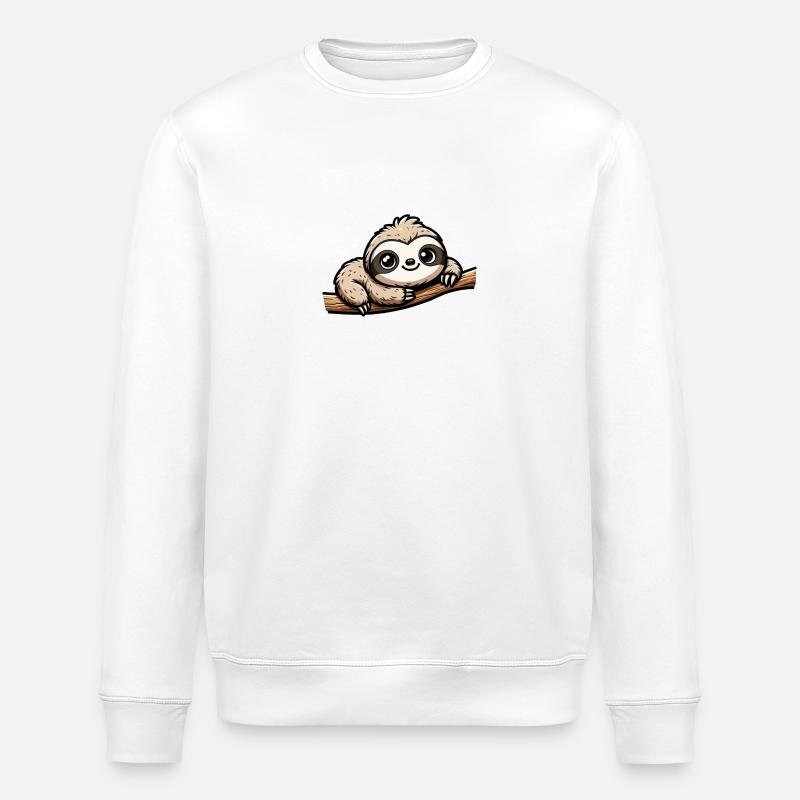 Faultier auf Ast - Stanley/Stella Unisex Bio-Sweatshirt ROLLER - Weiß