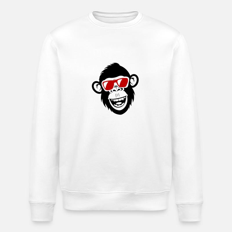 Singe Drôle Cool - Sweat bio ROLLER Stanley/Stella Unisexe - blanc