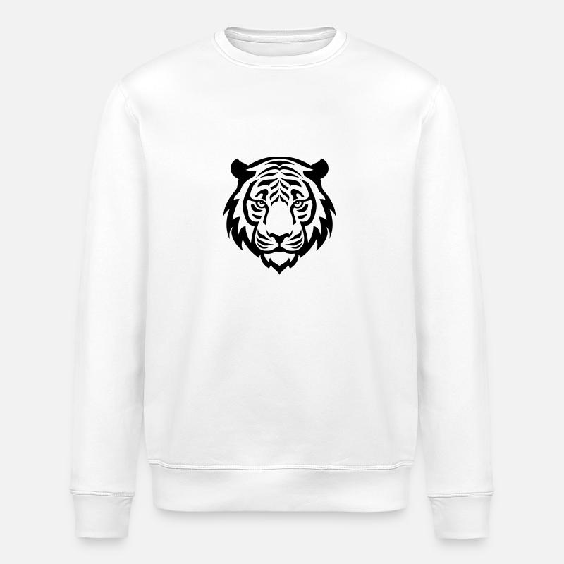 Tiger head - Stanley/Stella ROLLER Unisex Organic Sweatshirt - white