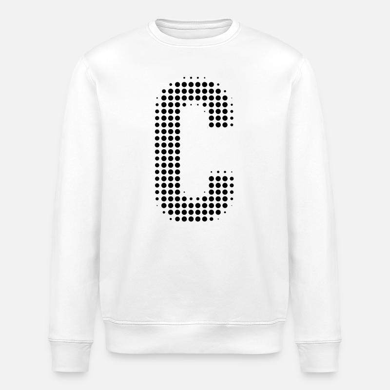 Grille de lettres C - Sweat bio ROLLER Stanley/Stella Unisexe - blanc