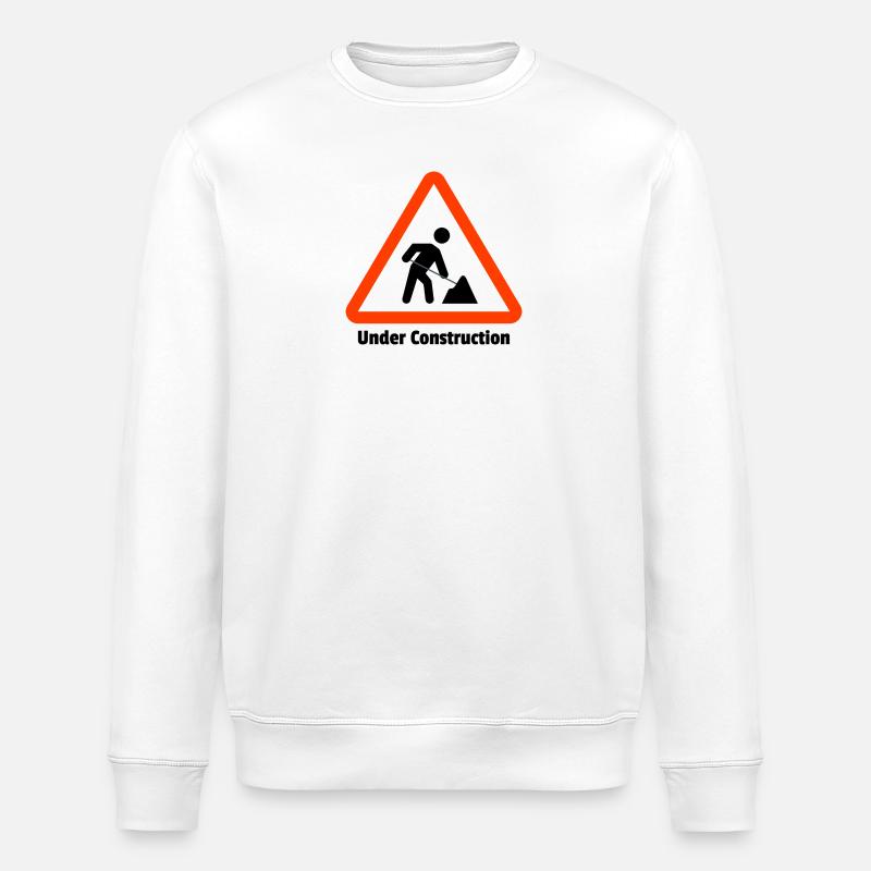 Baugrube Warnschild Illustration - Stanley/Stella Unisex Bio-Sweatshirt ROLLER - Weiß