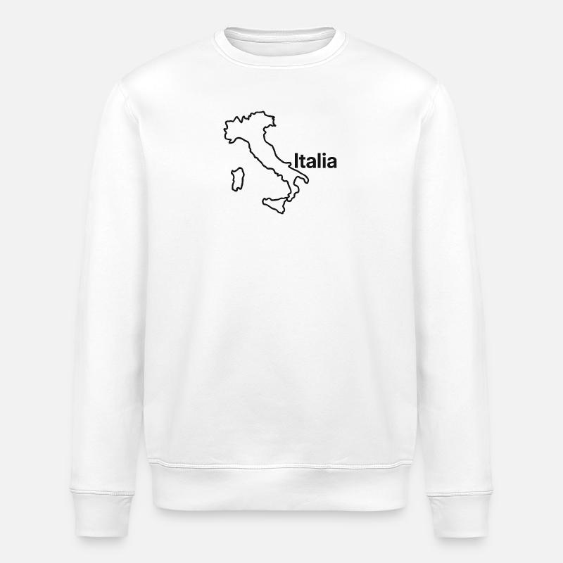 Italienische Karten-Silhouette - Stanley/Stella Unisex Bio-Sweatshirt ROLLER - Weiß