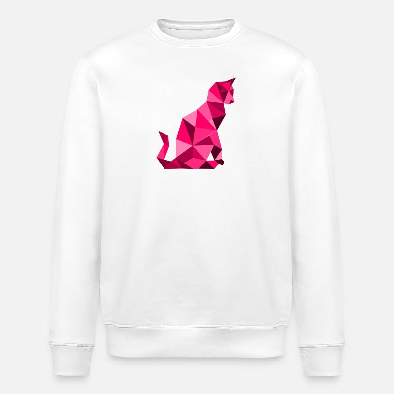 chat_lowpoly_Magenta - Stanley/Stella ROLLER Unisex Organic Sweatshirt - white