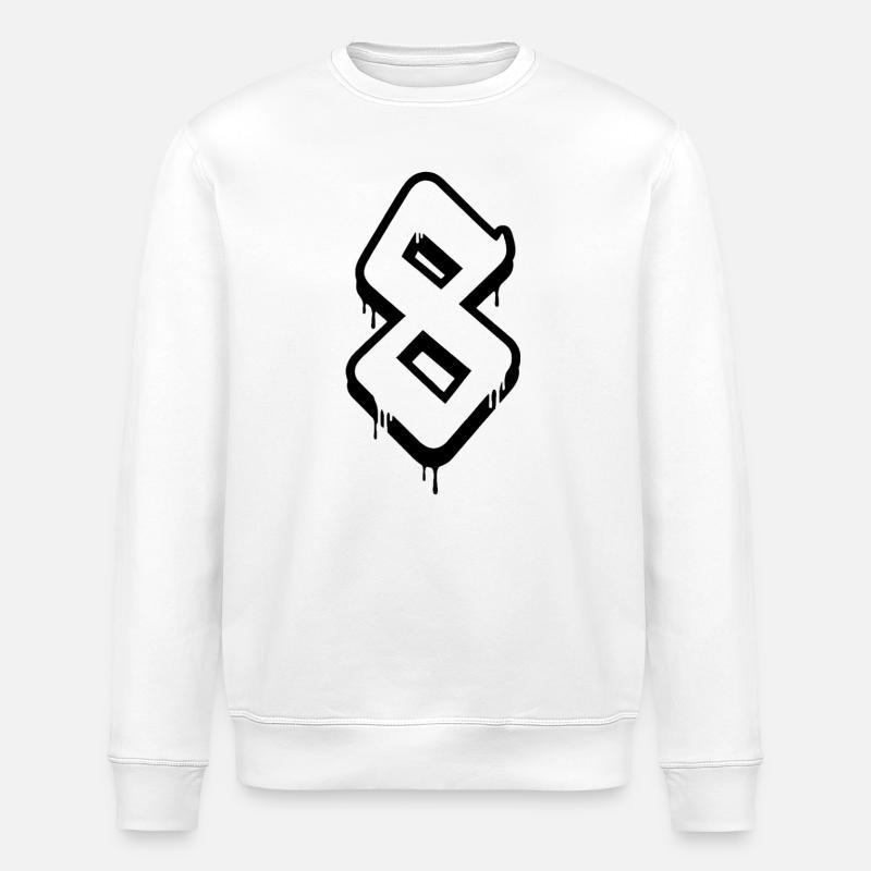 Abstraktes Graffiti Nummerndesign - Stanley/Stella Unisex Bio-Sweatshirt ROLLER - Weiß