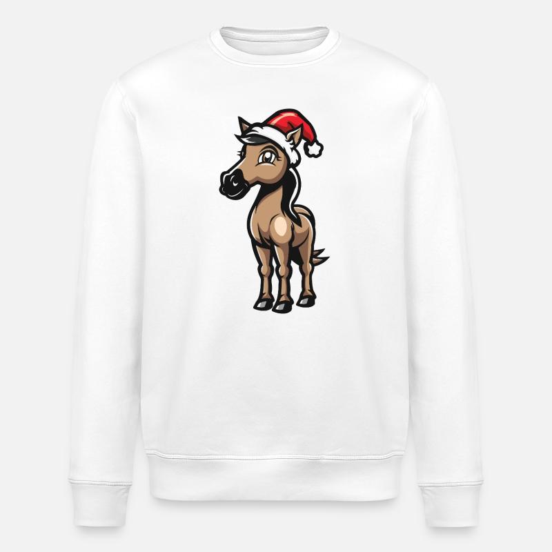Pferd Weihnachten - Stanley/Stella Unisex Bio-Sweatshirt ROLLER - Weiß