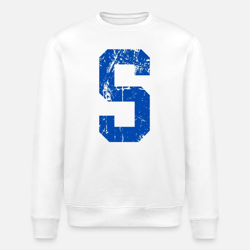 Lettre s sport rétro  - Sweat bio ROLLER Stanley/Stella Unisexe - blanc