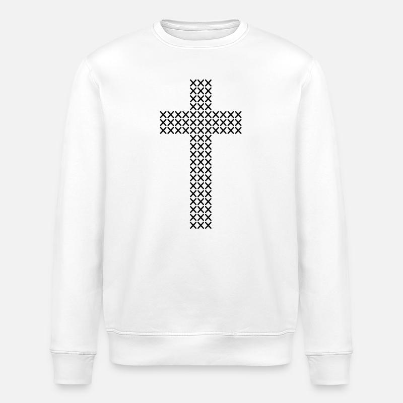 Kreuzstichmuster - Stanley/Stella Unisex Bio-Sweatshirt ROLLER - Weiß