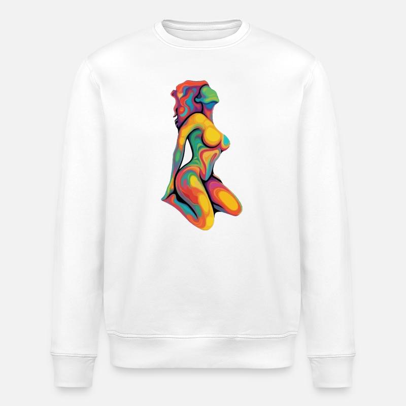 Rainbow Abstract Woman Silhouette - Stanley/Stella Unisex Bio-Sweatshirt ROLLER - Weiß