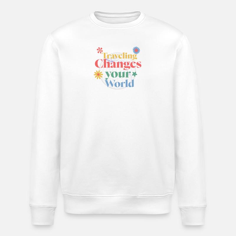 Reisen verändert deine Welt - Stanley/Stella Unisex Bio-Sweatshirt ROLLER - Weiß